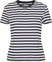 Urban Classics - Regular Striped Dames T-shirt - XL - Wit/Zwart