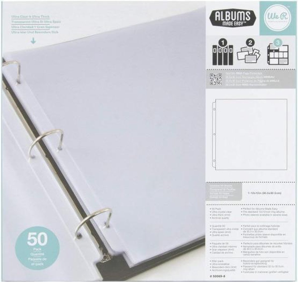 We R Makers page protectors - 3-rings - 30.5x30.5cm - 50 stuks