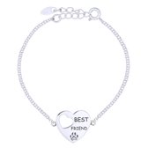 Joy|S - Zilveren hart armband Best Friend met dierenpoot - poot afdruk