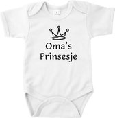 Baby romper van 100% katoen - Maat 74 - Wit - Oma's Prinsesje