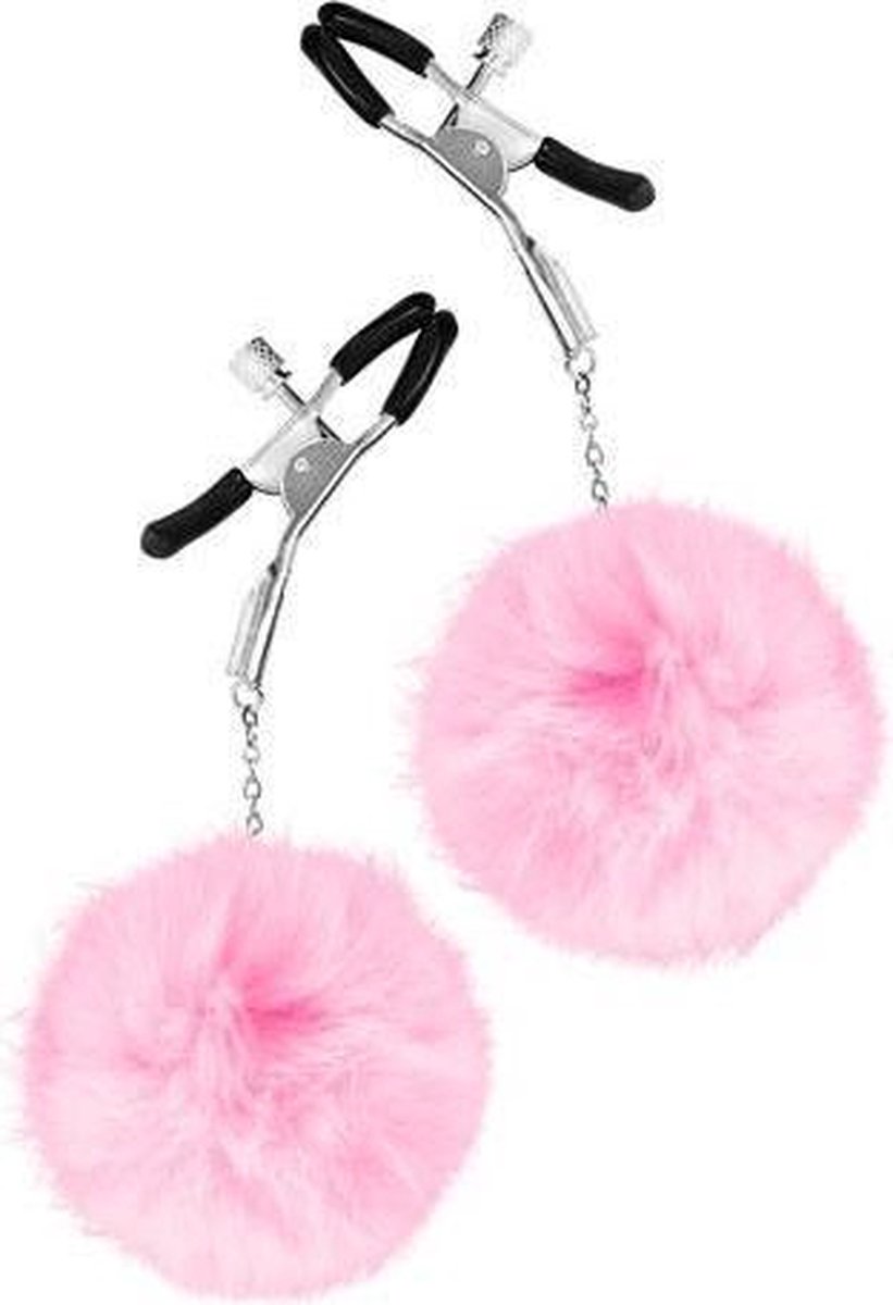 Goedkoopste Sweet Caress - Tepelklemmen met roze pompoms