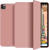 Geschikt voor iPad Pro 11 2020 Hoesje - iPad Pro 11 2021 Hoesje -Tri fold book case hoesje TPU Back Cover met stand - Rose Goud