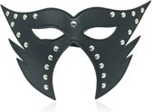 Kattenmasker met uitsparing voor neus en mond - zwart