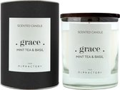 The Olphactory Luxe Geurkaars Grace - zoete muntthee en basilicum - 40 Branduren - 200 gram