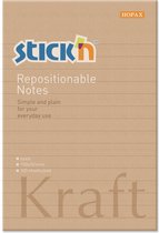 Bloc-notes Stick'n 152x101mm ligné, papier kraft, 100 feuilles
