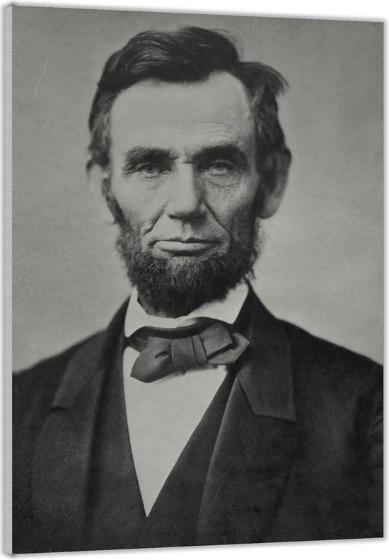 Acrylglas –Voormalige President Abraham Lincoln Zwart - Wit– 80x120 (Wanddecoratie op Acrylglas)