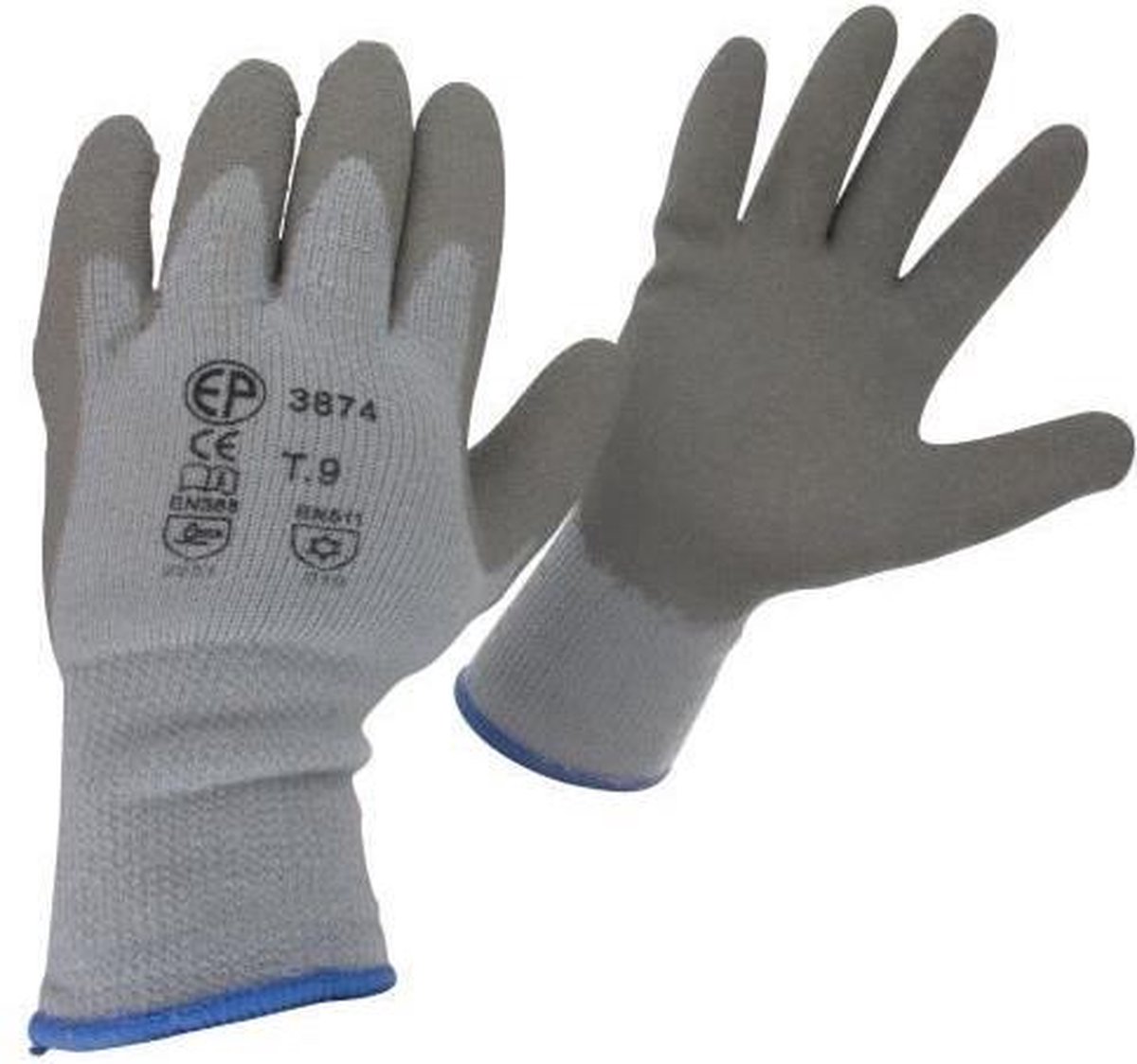 PRAKTISCHE TUIN Wintertuinhandschoenen Latex gecoat - maat 10 - grijs