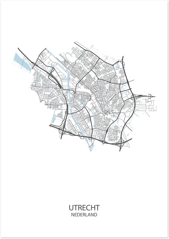 Poster Utrecht | Plattegrond | 29,7 x 42,0 cm (A3)