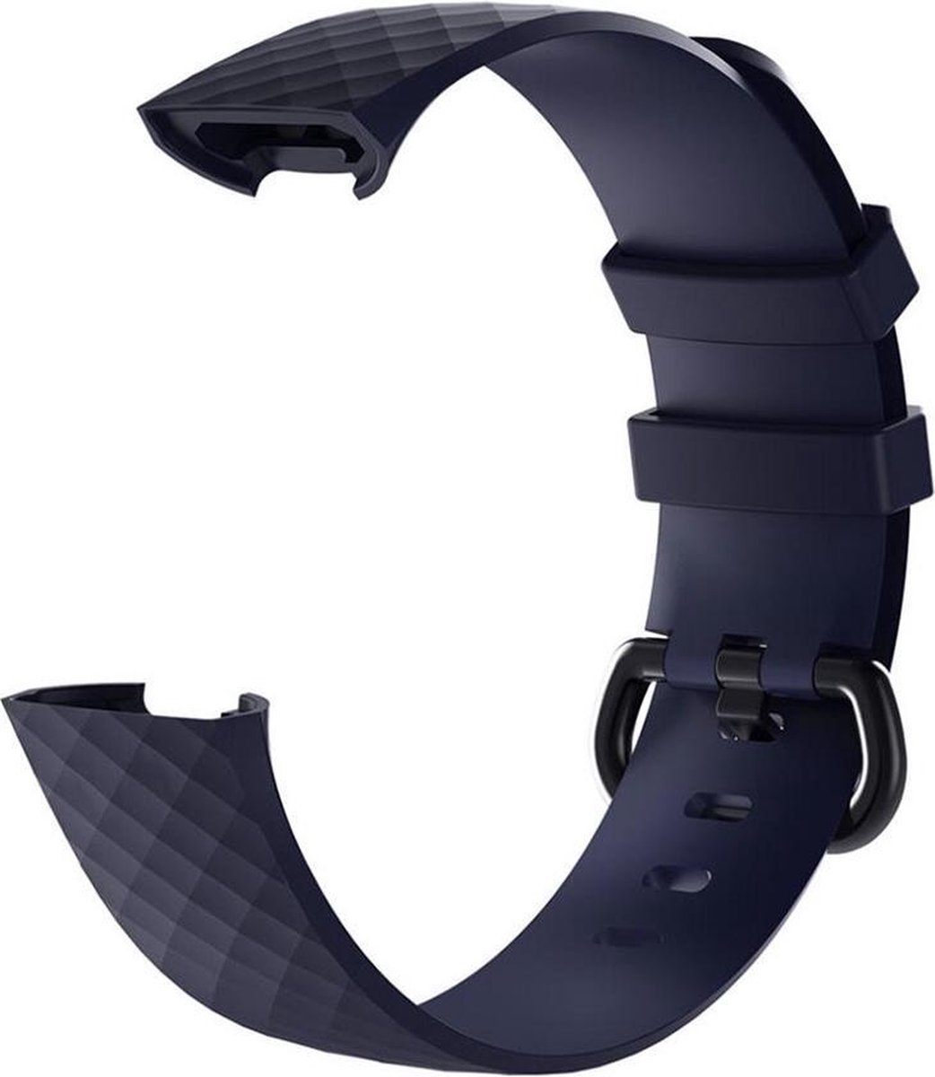 Shop4 - Fitbit Charge 3 Bandje - Siliconen Donker Blauw