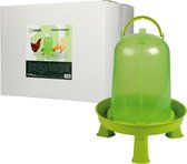 Gaun Pluimvee drinktoren – Gemaakt van duurzaam doorzichtig kunststof – Waterdispenser – 42,5x31x34,5 cm – Op pootjes – 10 Liter – Green Lemon