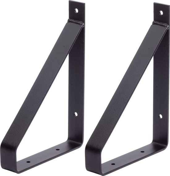Plankdrager Wandrek beugels staal "Aventi Black" boekenplank steunen set  voor planken... | bol.com