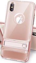 Apple iPhone X - XS Backcover - Rose Gold - Shockproof met Kickstand