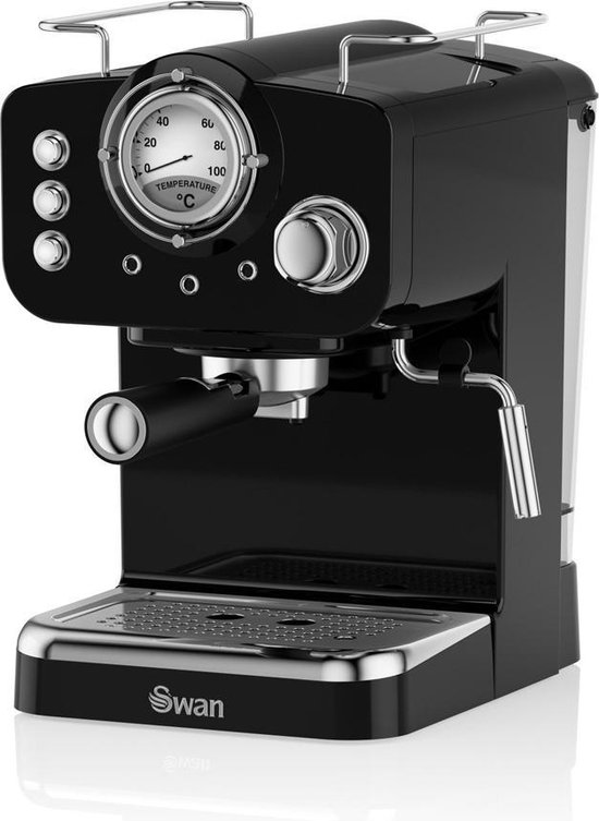 gevogelte wat betreft registreren Swan Retro Espresso Koffiemachine - Zwart | bol.com