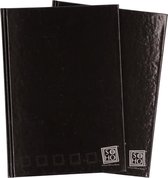 2x Luxe zwarte schrift gelinieerd A5 formaat - schriften voor school / notitieboek