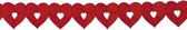Rode hartjes thema feest slingers van 6 meter - Valentijn of Love decoratie / versiering