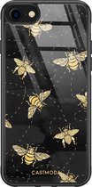 iPhone SE 2020 hoesje glass - Bee yourself | Apple iPhone SE (2020) case | Hardcase backcover zwart