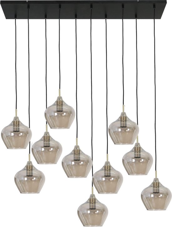 Light & Living Rakel Hanglamp - Antiek Brons/Smoke - 10L - 124x35x60cm |  bol.com