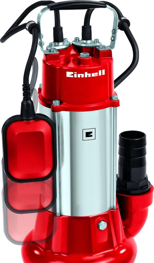 Einhell Schmutzwasserpumpe GC-DP 1020 N (1000W, 20mm Fremdkörper, 18.000L/h Förderleistung, Schwimmerschalter, Tragegriff, inkl. Universalanschlüsse