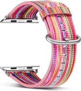 Bandje leer multicolor "Fuchsia" geschikt voor Apple Watch 38mm-40mm series 1,2,3,4 en 5