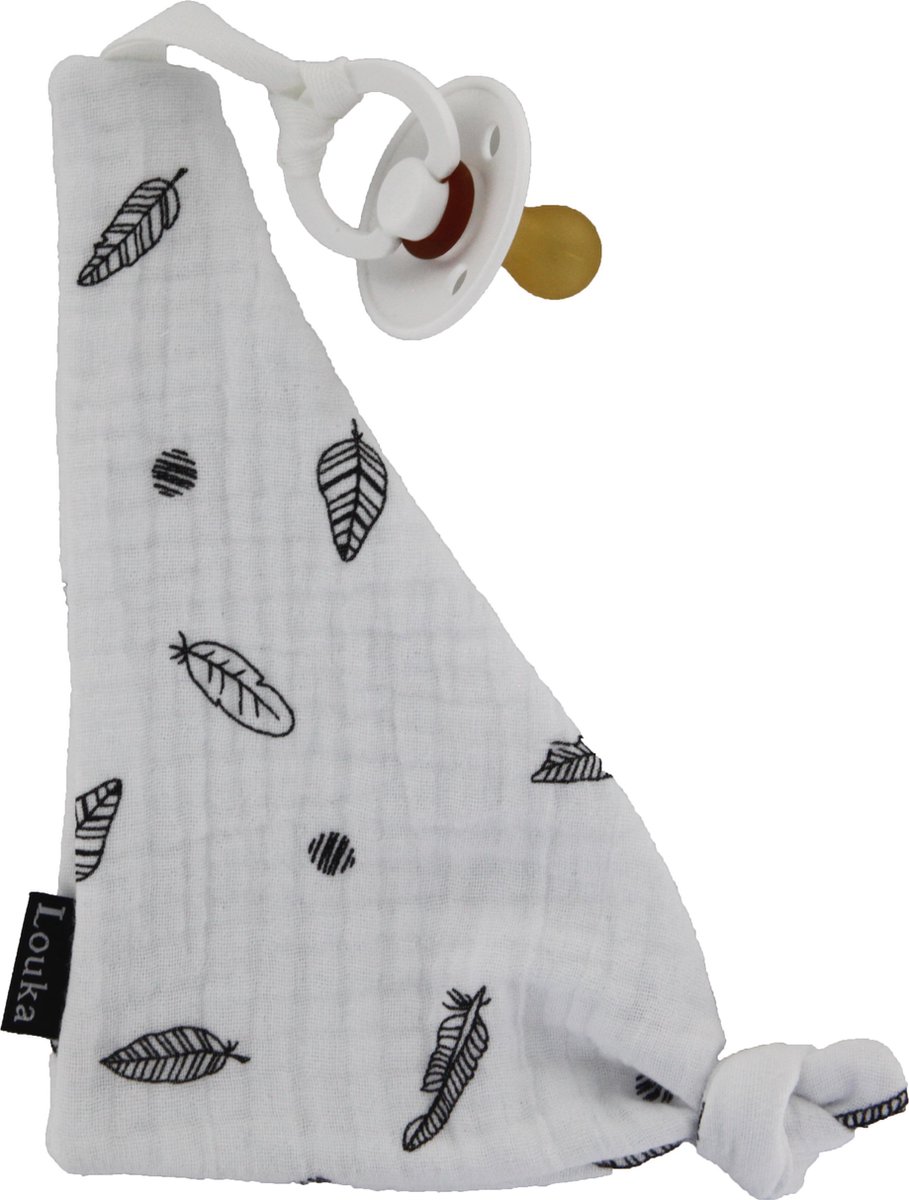 Goedkoopste Louka speendoekje driehoek veertjes | Hydrofiel katoen | speenknuffel