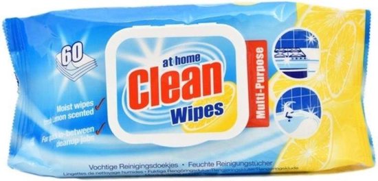 Schoonmaak Doekjes At Home - Clean Wipes - Hygiëne doekjes - Natte doekjes  met Citroen... | bol.com