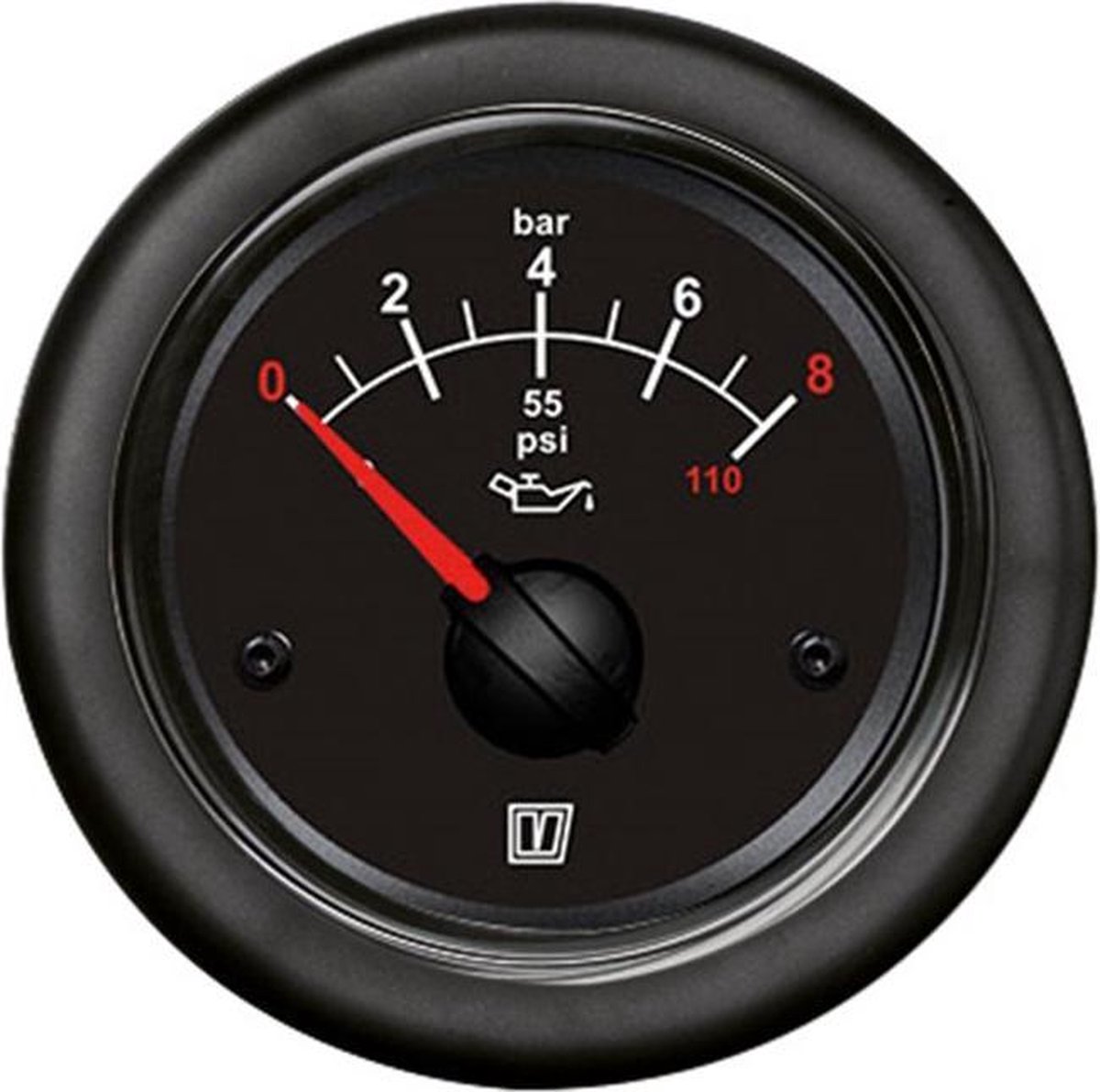 VETUS OILB zwarte Oliedrukmeter 12/24V