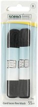 Sorbo Home Essentials veters koord zwart - fijn gevlochten klassieke koordveter - 55 cm lang 3 mm doorsnee