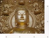 Tuinposter Gouden Boeddha  100 x 70 cm | PosterGuru