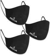 Reeva mondkapje - mondmasker - 3 pak (zwart, zwart, zwart)