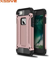 Xssive Hard Back Tough Cover voor Apple iPhone 7 - iPhone 8 - iPhone SE (2020) - Anti Shock -  Rose Goud