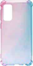 ADEL Siliconen Back Cover Softcase Hoesje Geschikt voor Samsung Galaxy S20 - Kleurovergang Roze Blauw