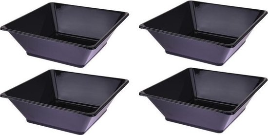 16x stuks zwarte kunststof serveerschalen/schaaltjes/bakjes 18 cm - Voor... bol.com