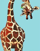 Paint by number voor volwassenen – schilderen op nummer volwassenen – Giraffe - Dieren – decoratie kinderkamer – diy – zonder frame - 40x50cm