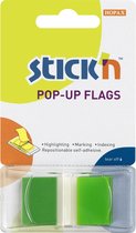 Stick'n Index tabs - 45x25mm, neon transparant groen, rechthoekig, 50 sticky tabs