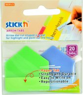 Stick'n Index tab - Pijl vorm - 38x38mm, groen/blauw, 2x10 tabs