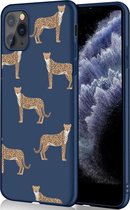 iMoshion Design voor de iPhone 11 Pro hoesje - Luipaard - Blauw