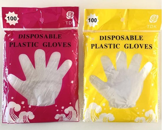 200 Stuks plastic wegwerp handschoenen - Wegwerp - Schone Handen - Vlees  Kruiden -... | bol.com