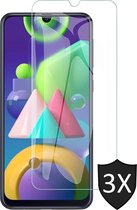 Screenprotector geschikt voor Samsung M21 - Screen Protector Glas - 3 Stuks