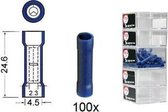 Kabeldoorverbinders blauw 2 3-4 5 mm 100 stuks