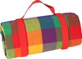 Picknickkleed met Gekleurde Ruitjes - extra groot formaat - waterbestendige onderkant