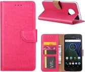 Bookcase Geschikt voor: Motorola Moto G6 - Roze - portemonnee hoesje