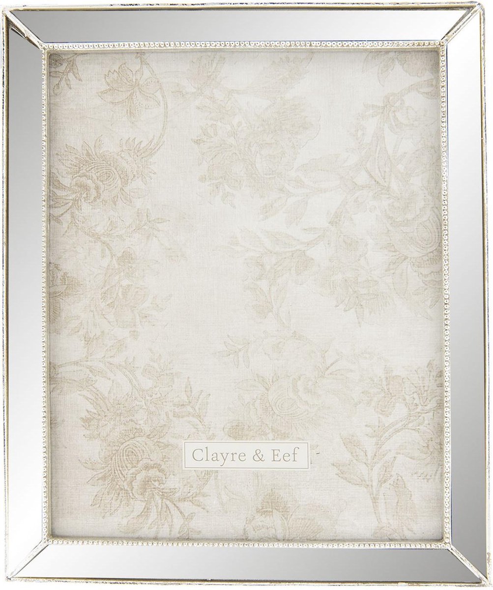 Clayre & Eef Fotolijst 20x25 cm Zilverkleurig Kunststof Rechthoek Fotokader Wissellijst Foto Frame