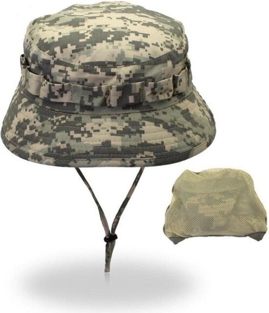 WiseGoods Vissershoedje Heren en Dames - Bucket Hat - Outdoor Hoed - Vissershoed - Camping - Leger Stijl Camouflage - Vissen