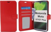 Motorola Moto G7 Plus - Bookcase Rood - portemonee hoesje