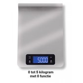 Impuls-Elektronische Keukenweegschaal-Digitale Keukenweegschaal-Inclusief Batterijen- Tot 5000 gram (5kg)-Zilver