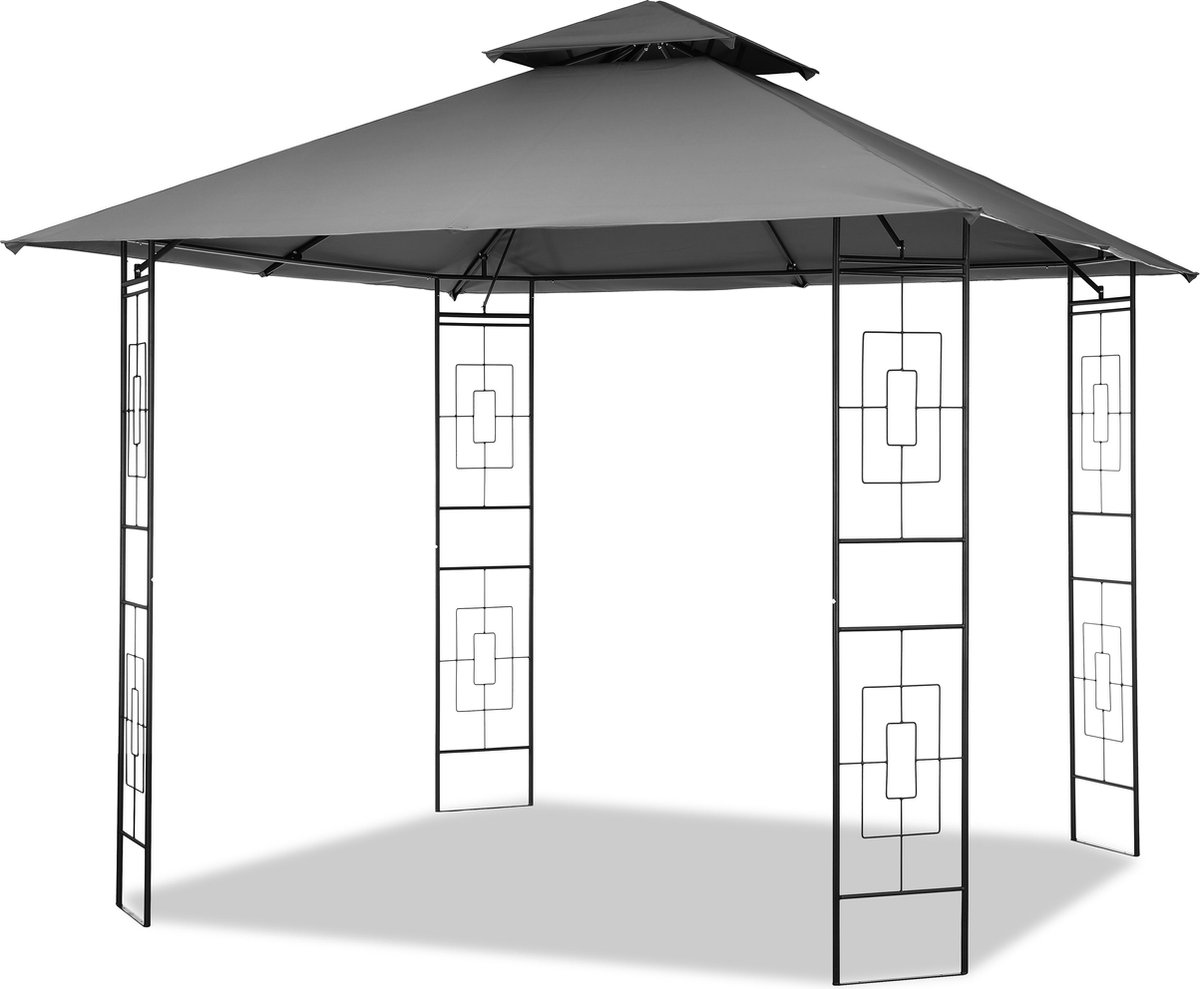 partytent - paviljoen - 3x3x2,6 m - antraciet