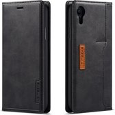 Voor iPhone XR LC.IMEEKE LC-001-serie PU + TPU kleurafstemming mat horizontaal flip lederen tas met houder en kaartsleuf (zwart)