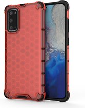 Voor Galaxy S20 schokbestendig Honeycomb PC + TPU beschermhoes (rood)