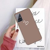 Voor Galaxy A51 Love Heart Pattern Frosted TPU-beschermhoes (kaki)