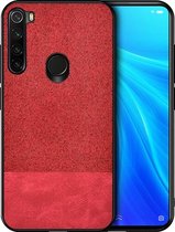 Voor Xiaomi Redmi Note 8 schokbestendige splitsing PU + doektextuur PC + TPU beschermhoes (rood)